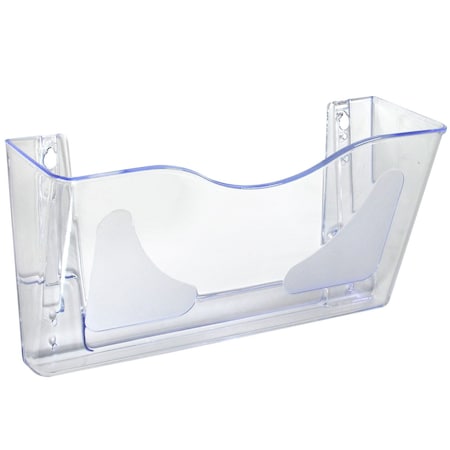 Azar Displays Wall Mount File Holder, Clear, Acrylic, 14.25" W, 7" L, 3.75" D 250080-CLR-2PK